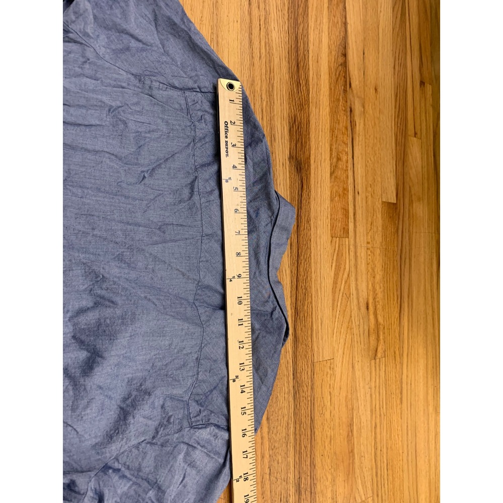 Peter Millar Lady Irish Notre Dame Women's Blue Chambray Button Down Shirt L - Picture 10 of 11